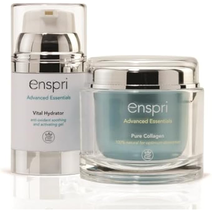 Enspri ULTRA PURE COLLAGEN PEPTIDES POWDER MASK: 5-MIN ANTI-AGING FACIAL KIT, 25 TREATMENTS 2 STEP SYSTEM INCLUDING VITAL HYDRATOR ANTI-AGING, REDUCE AGE SPOTS, SHRINKS PORES AND INCREASED ELASTICITY - Image 1
